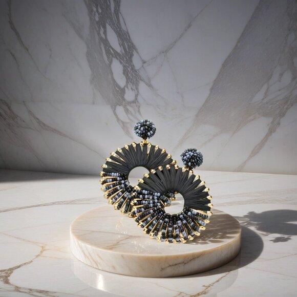 Artisan-Wrapped Seed Bead Earrings: Handcrafted Beauty - Picture 3 of 3